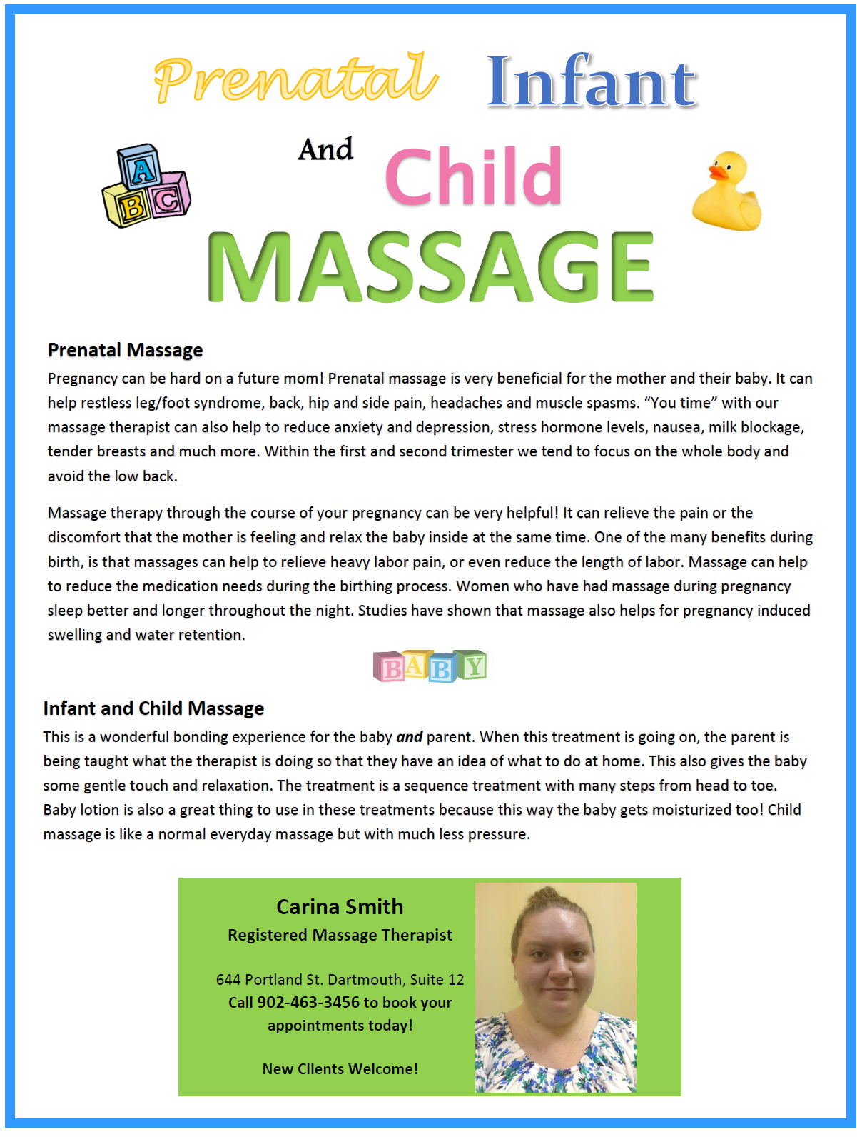 Prenatal, Infant & Child Massage